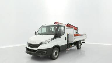 IVECO DAILY CHASSIS DBLE CABINE GAZ Daily 35S14H 3750 2.3 136ch Benne Alu JPM + Grue PK 3400 + Pince